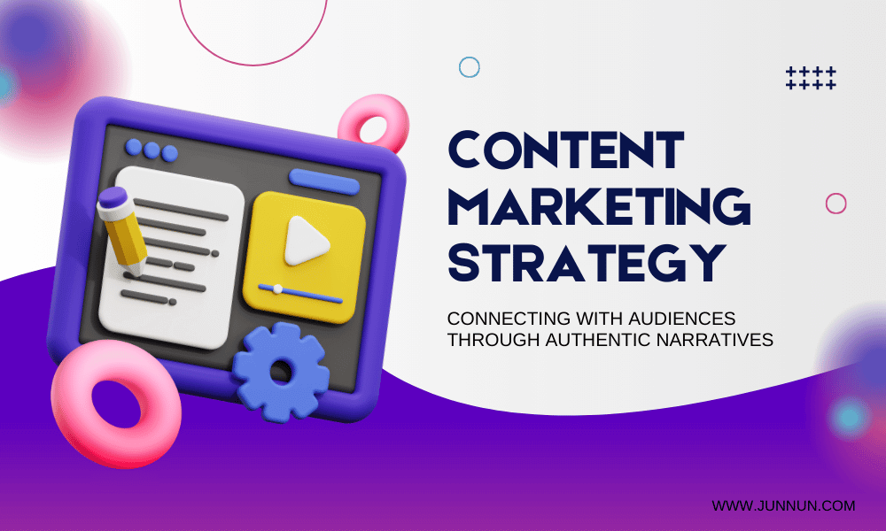 Illustration showing how businesses leverage content marketing strategies to increase brand awareness and engagement
