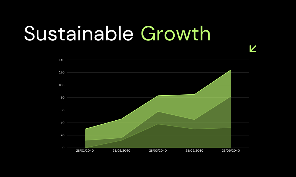 Conceptual illustration representing sustainable growth in business through long-term strategies and development
