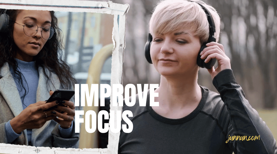 Listening to instrumental or concentration music enhances focus, boosts mental clarity, and improves productivity naturally