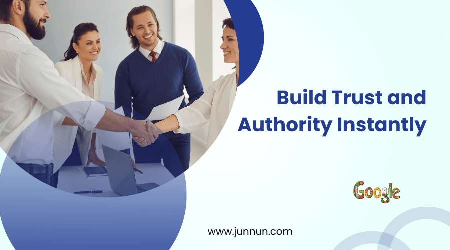 A professional handshake symbolizing instant trust, credibility, and authority in business.