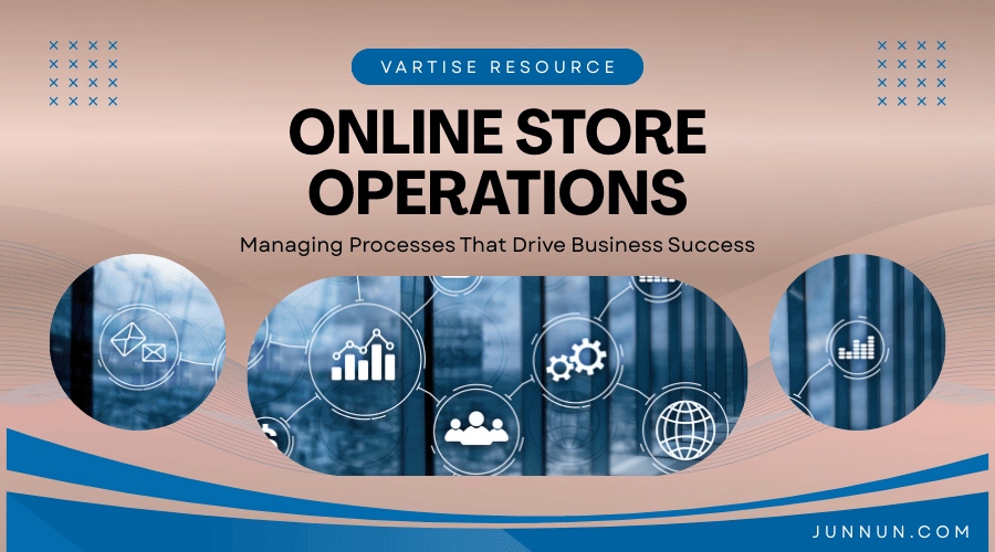 Online store operations setup with order management, inventory control, website setup, and customer service workflow.