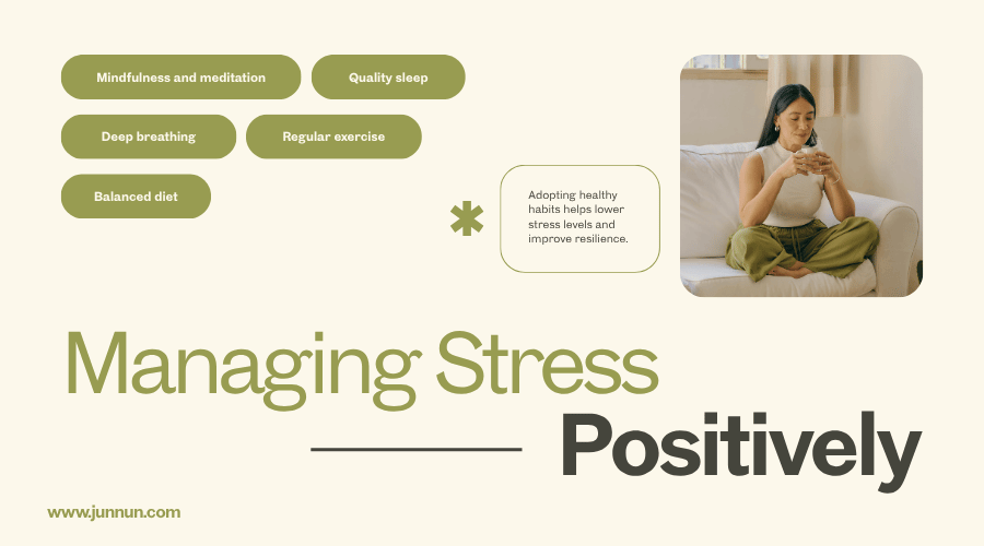 Person meditating outdoors to reduce stress, achieve mental calmness, and strengthen overall health.